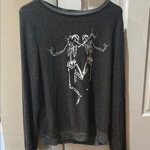 Black Skeleton Graphic Sweater